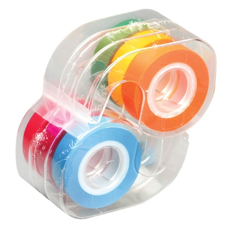 Removable Highlighter Tape, Fluorescent Colors, PK6